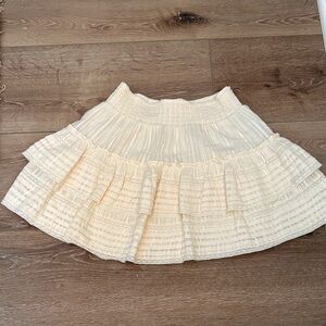 NWT American Eagle Outfitters Cream A-Line Ruffle Skirt size small